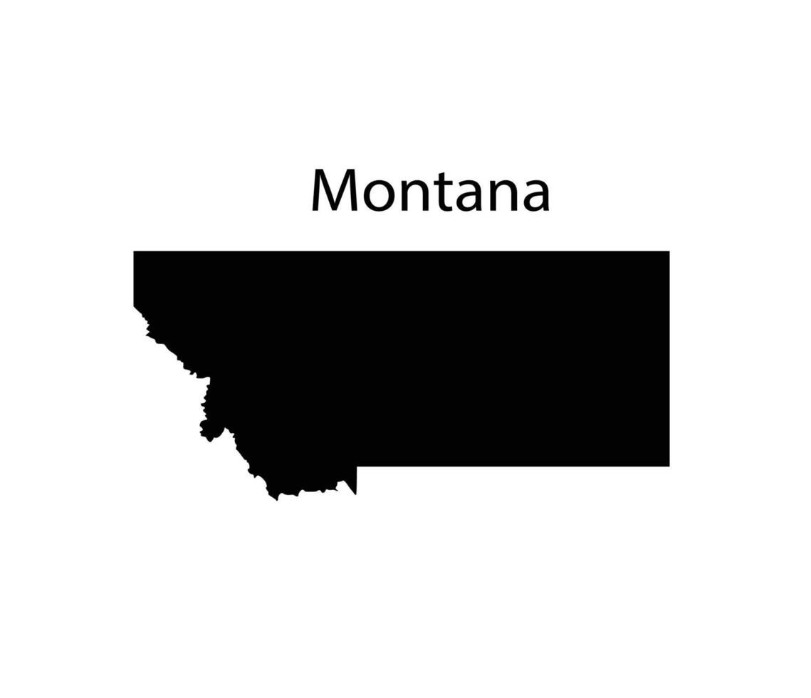 silhouette mappa del montana su sfondo bianco vettore