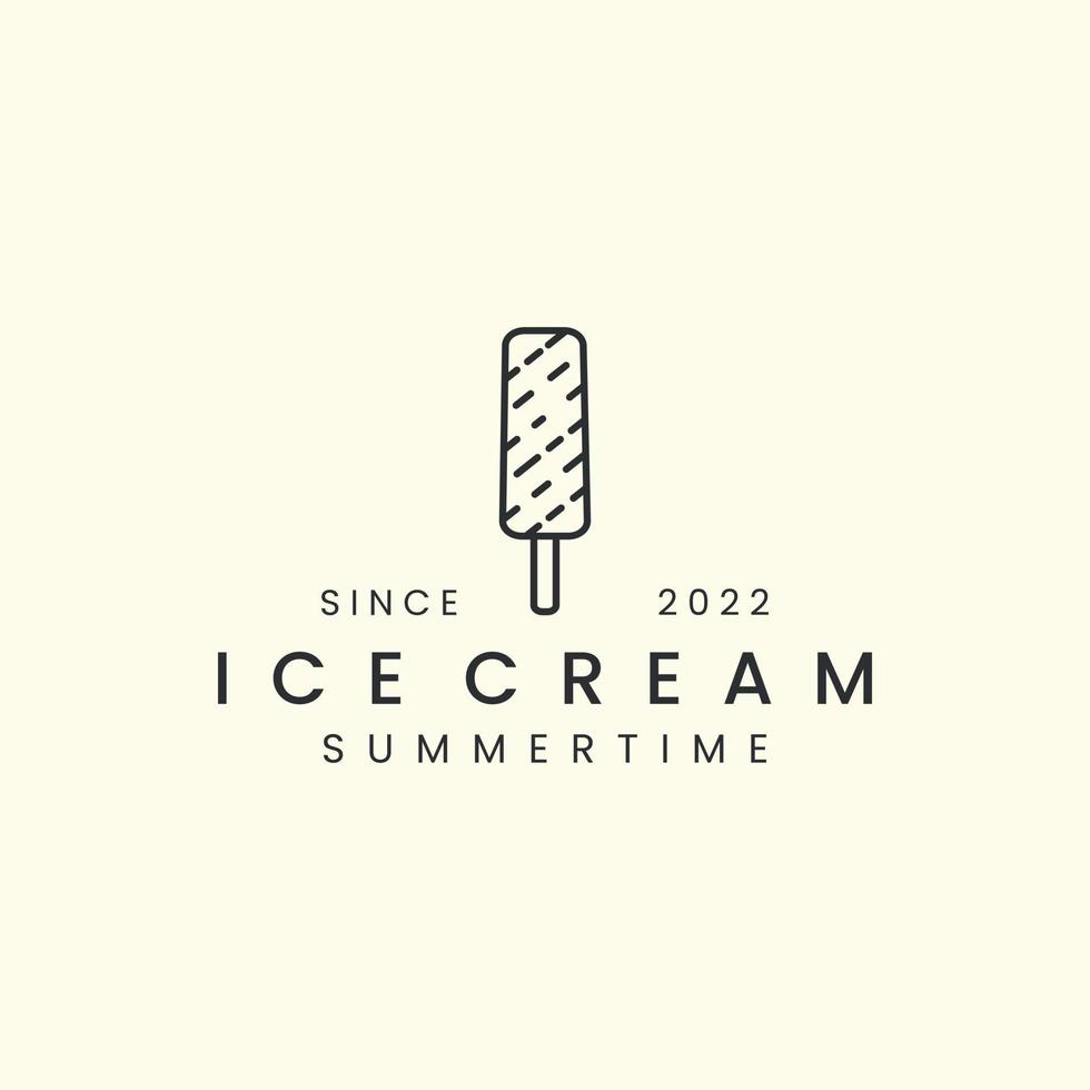 gelato con disegno del modello dell'icona del logo in stile art linea. cioccolato, arachidi, illustrazione vettoriale