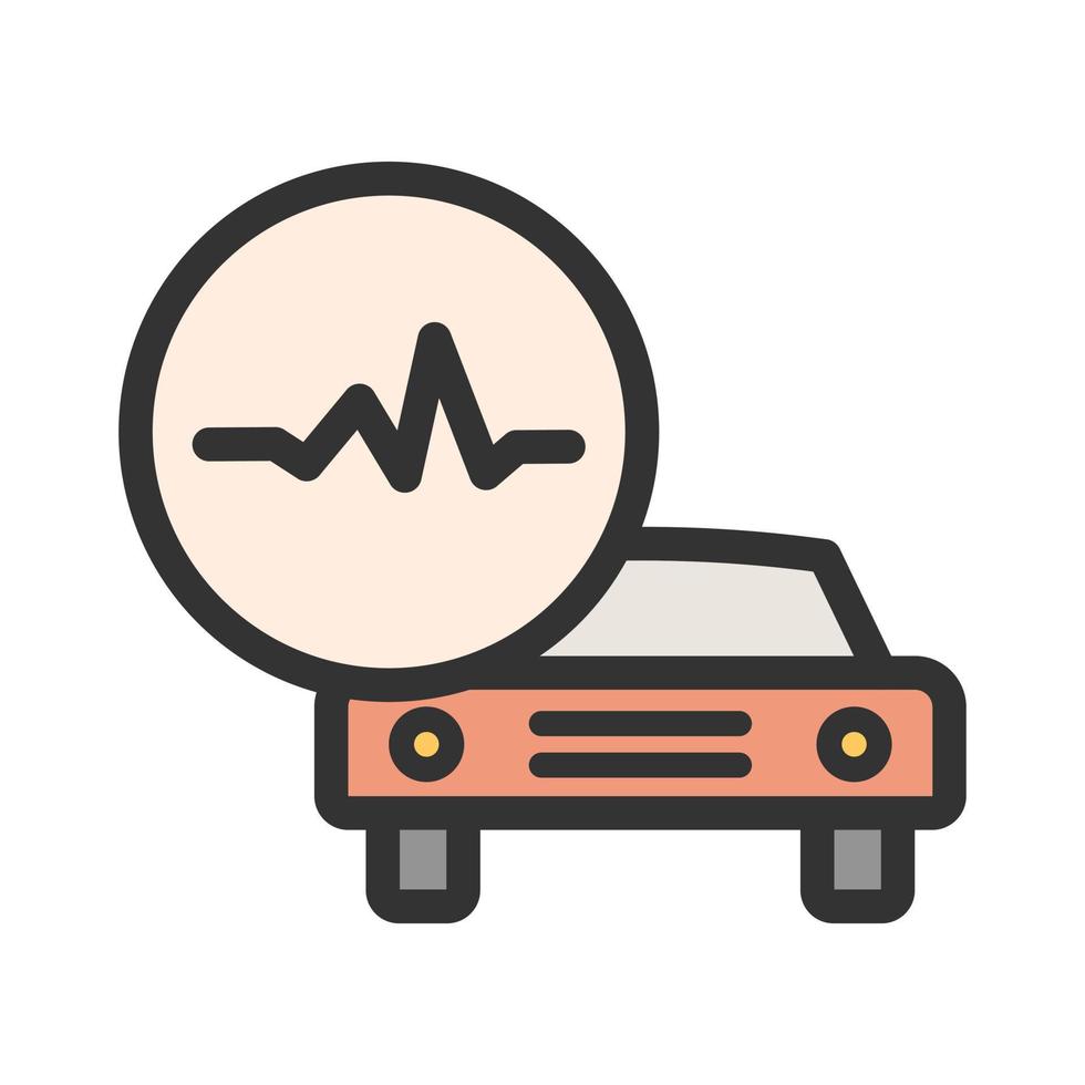 icona della linea piena di salute dell'auto vettore