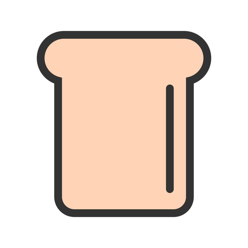 icona della linea piena di pane tostato vettore