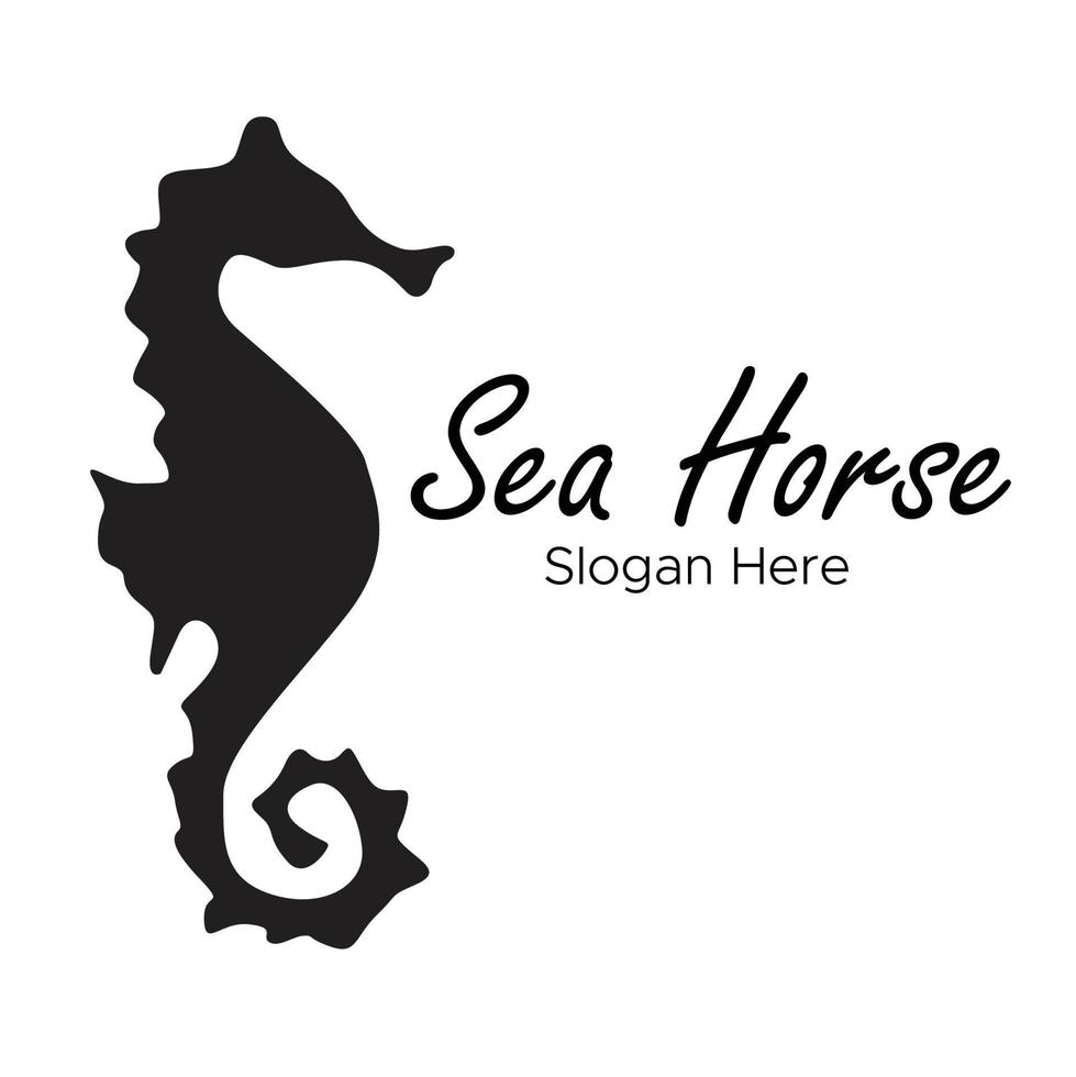 disegno vettoriale del modello di logo animale del cavallo di mare