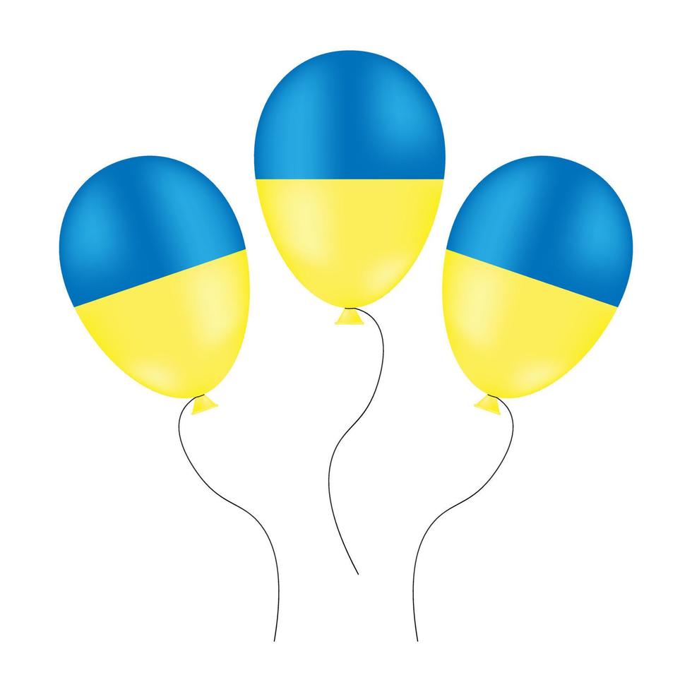 Palloncino lucido 3d Ucraina. palloncino realistico a colori della bandiera nazionale ucraina. vettore. vettore