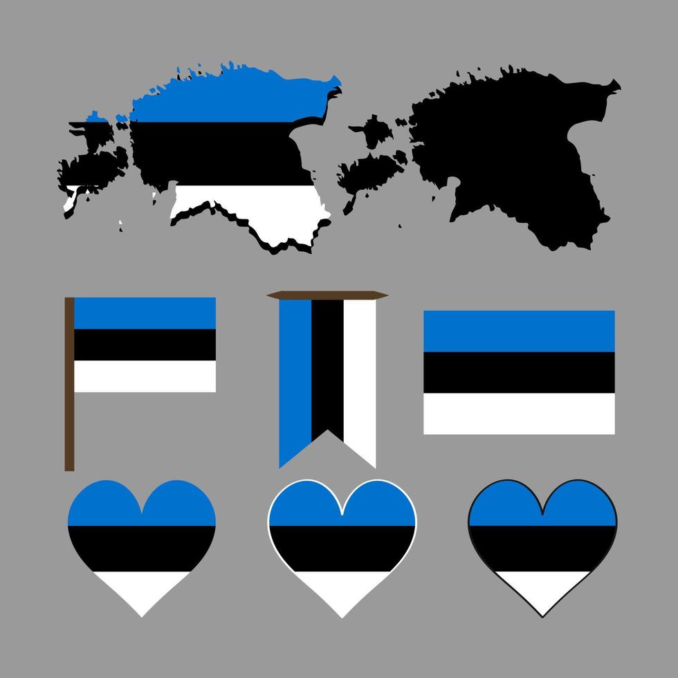 Estonia. mappa e bandiera dell'estonia. illustrazione vettoriale. vettore