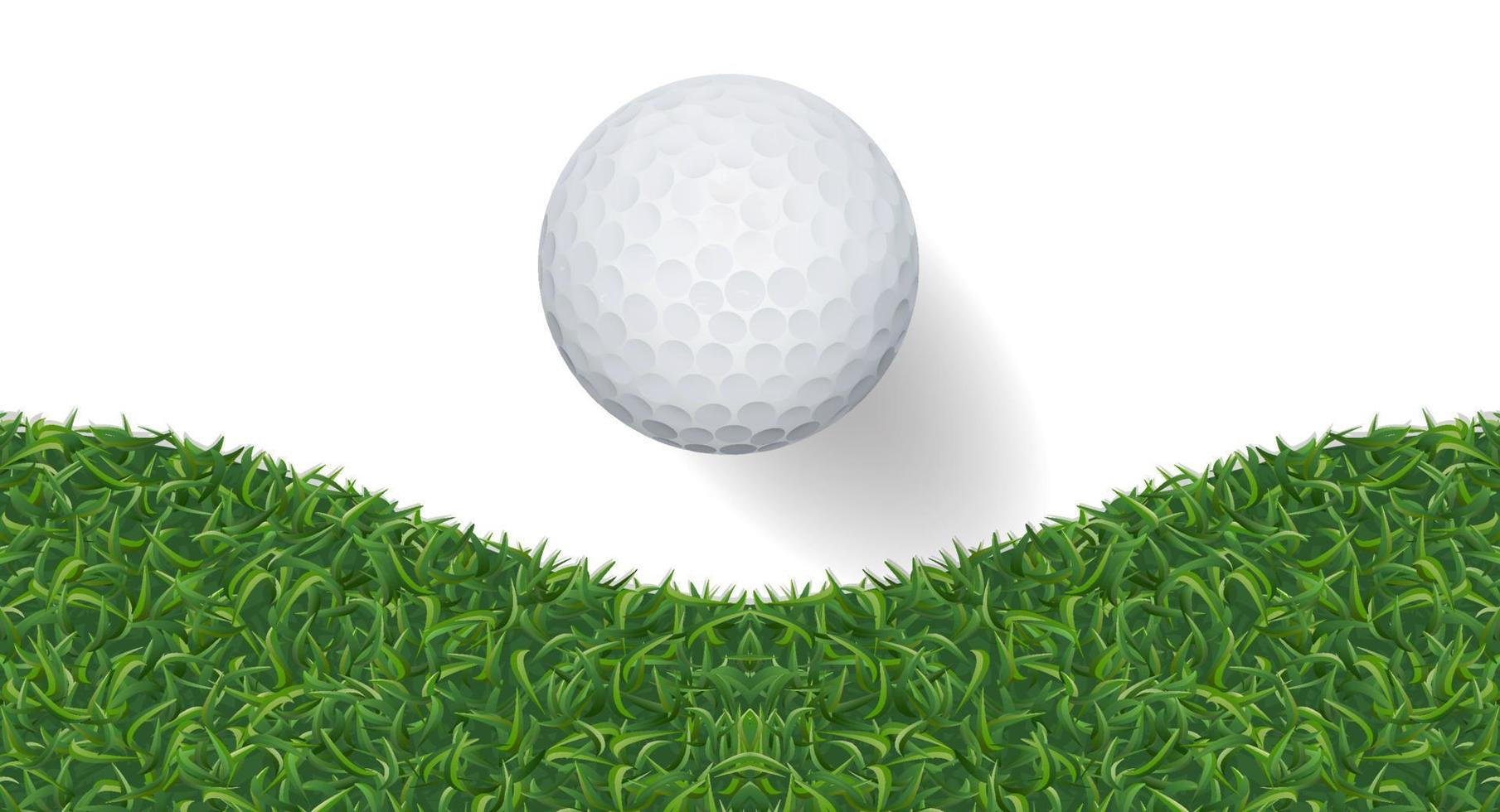 pallina da golf e sfondo di erba verde con area per lo spazio della copia. vettore. vettore