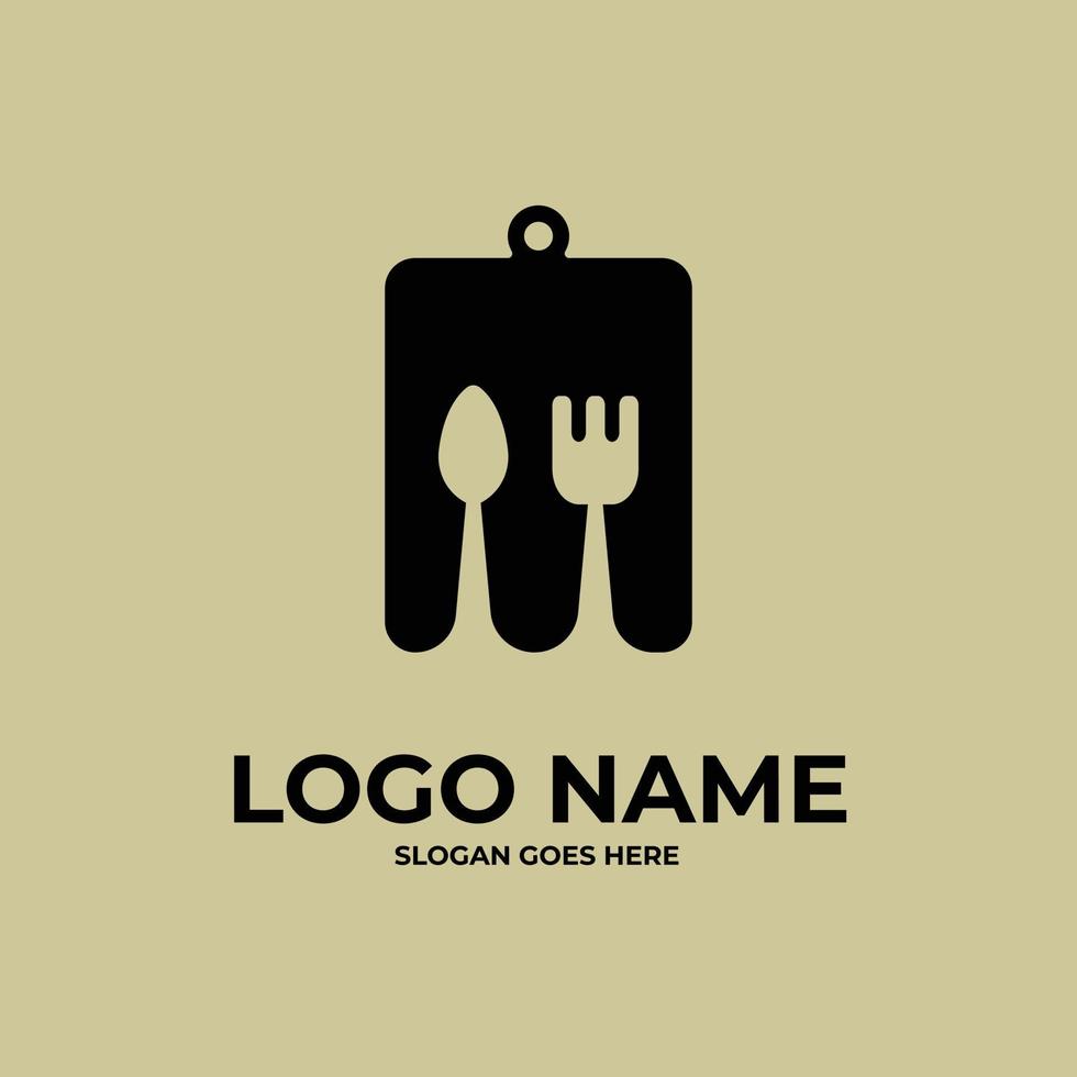 design del logo del ristorante creativo minimo vettore