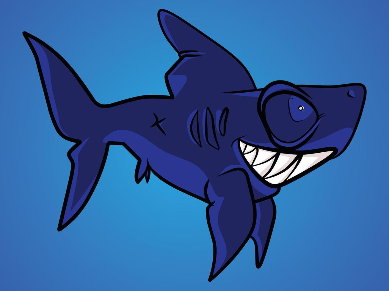 illustrazione di squalo cartone animato, illustrazione vettoriale. vettore