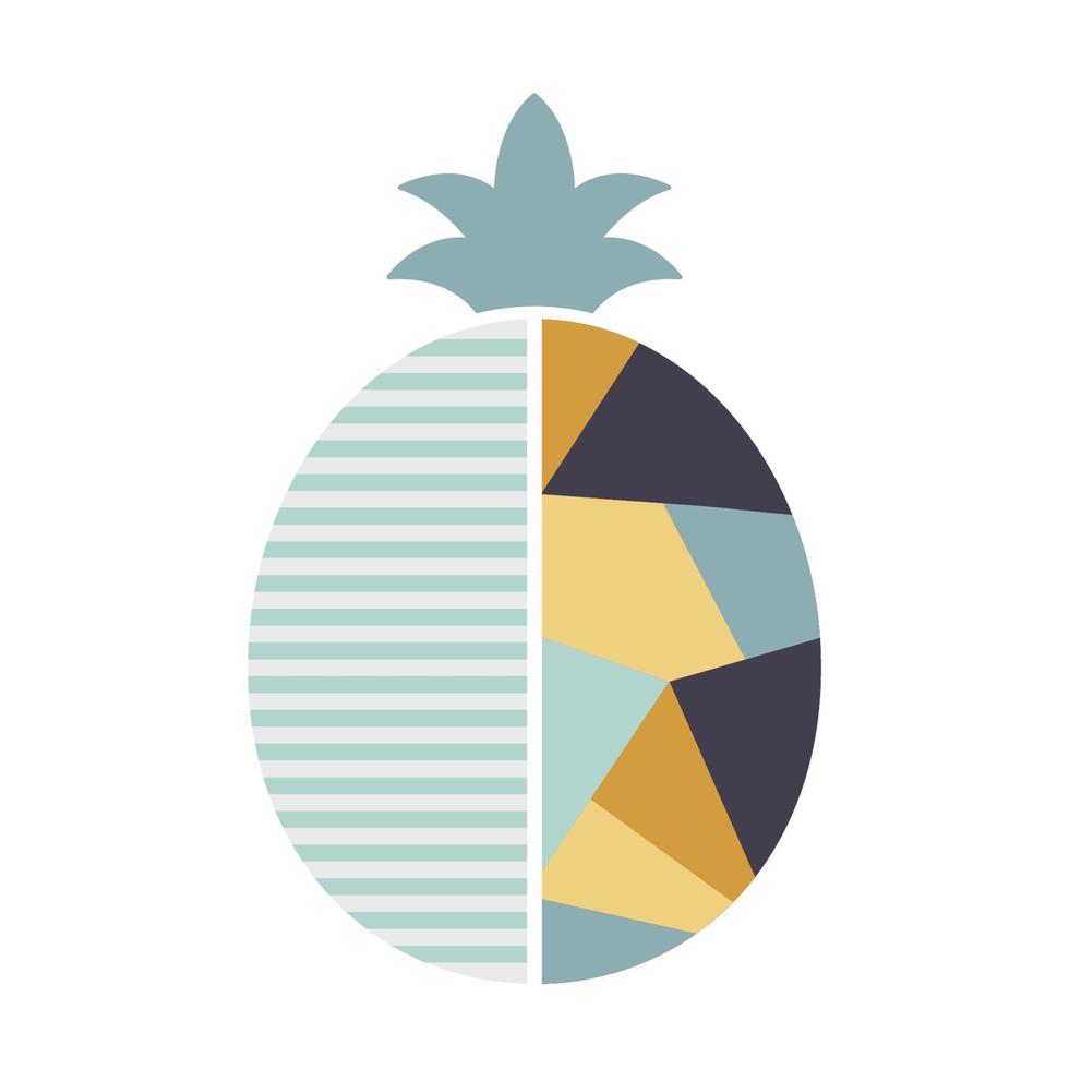 illustrazione di ananas in stile geometrico moderno. disegno vettoriale di frutta.