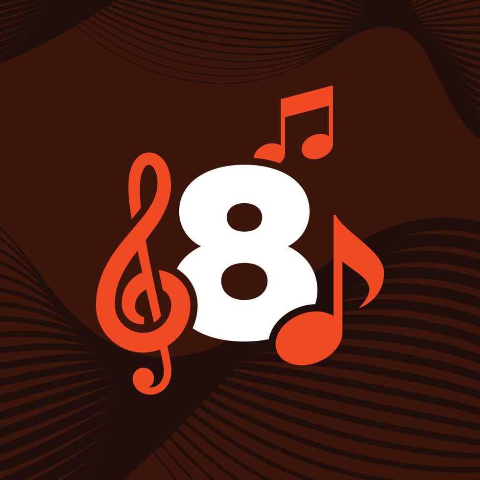 logo numero 8 di musica vettore