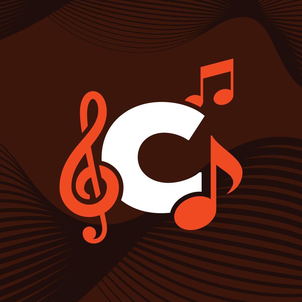 logo dell'alfabeto musicale c vettore