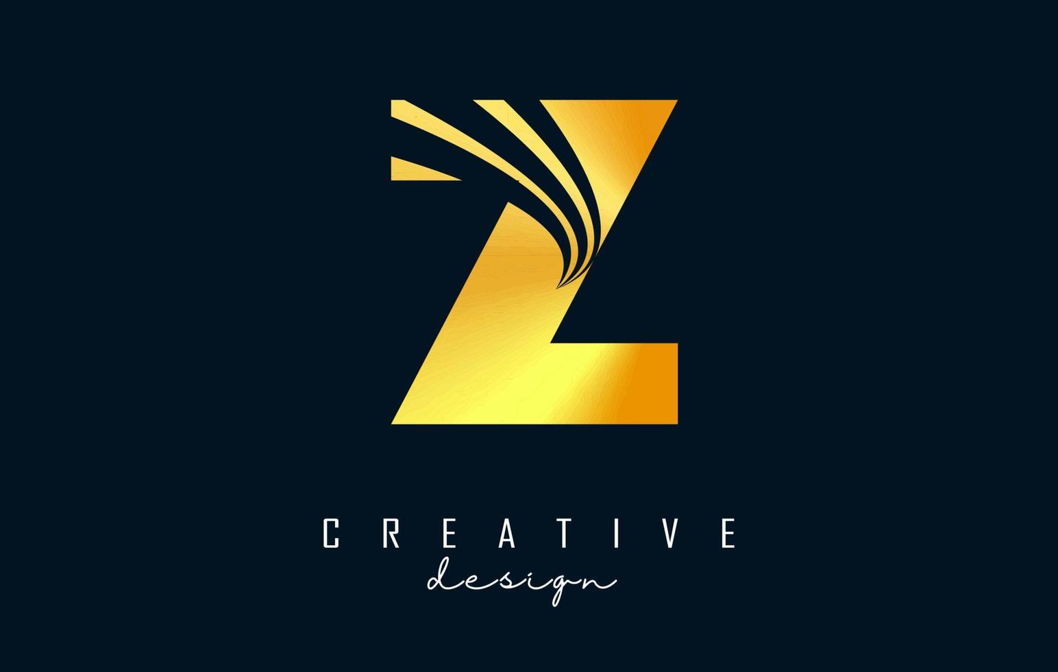 logo creativo lettera d'oro z con linee guida e concept design stradale. lettera z con disegno geometrico. vettore