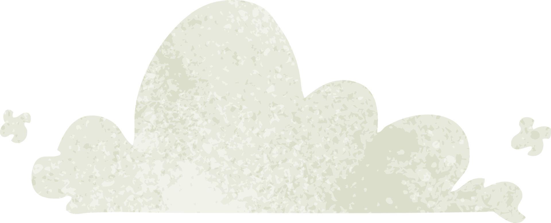 doodle retrò dei cartoni animati di una nuvola bianca vettore