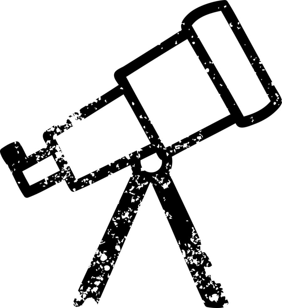 icona angosciata del telescopio astronomico vettore