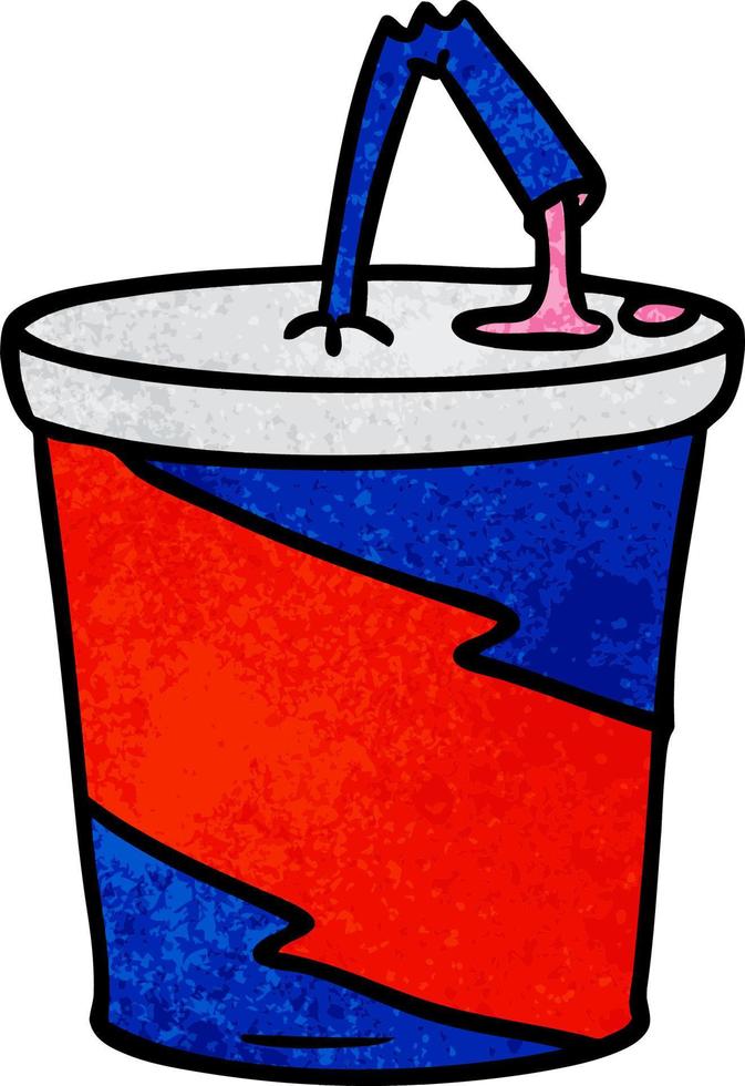 doodle del fumetto strutturato della bevanda del fastfood vettore