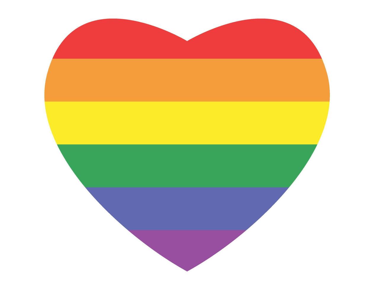 orgoglio a forma di cuore, colore arcobaleno. concetto di simbolo di orgoglio lgbt vettore