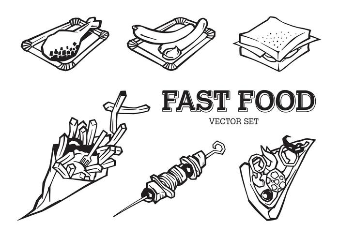 Set di fast food di vettore gratis