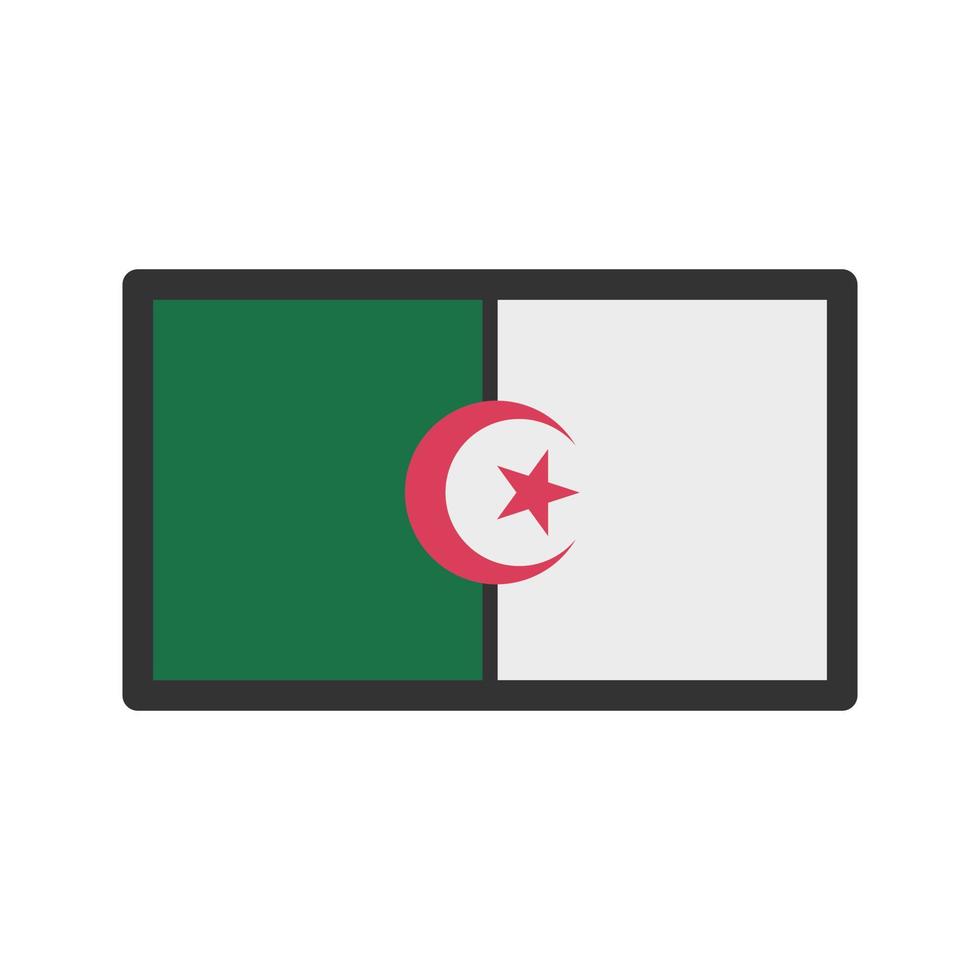 icona della linea piena di Algeria vettore