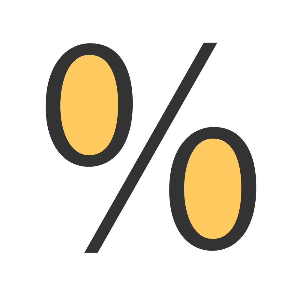 icona della linea di riempimento percentuale vettore