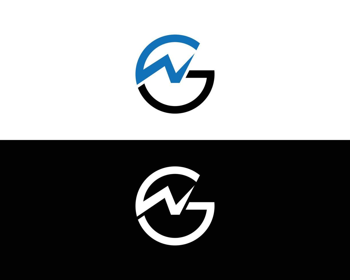 lettera iniziale gw e wg logo template design vector. vettore