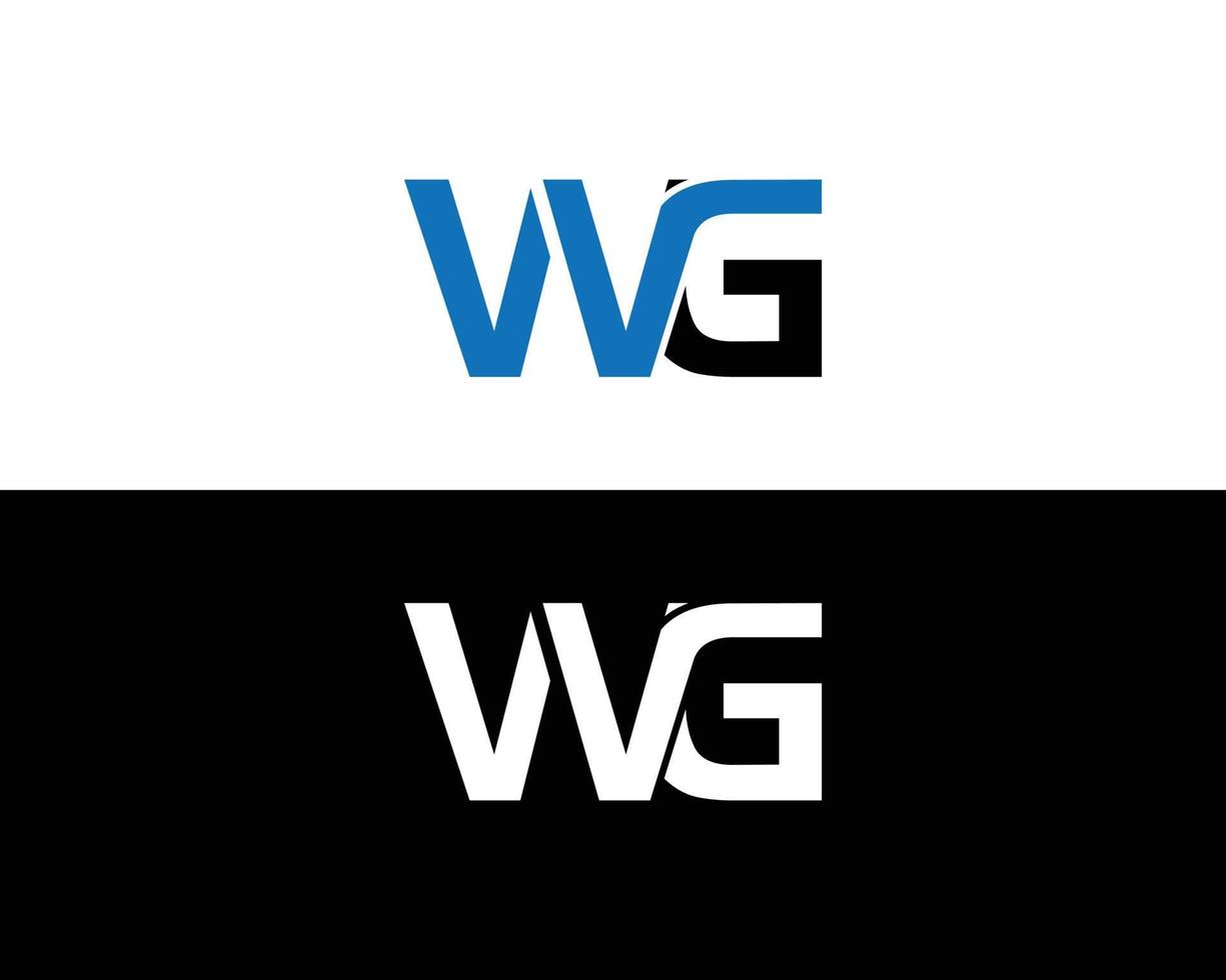 illustrazione del concetto di design dell'icona logo wg. vettore