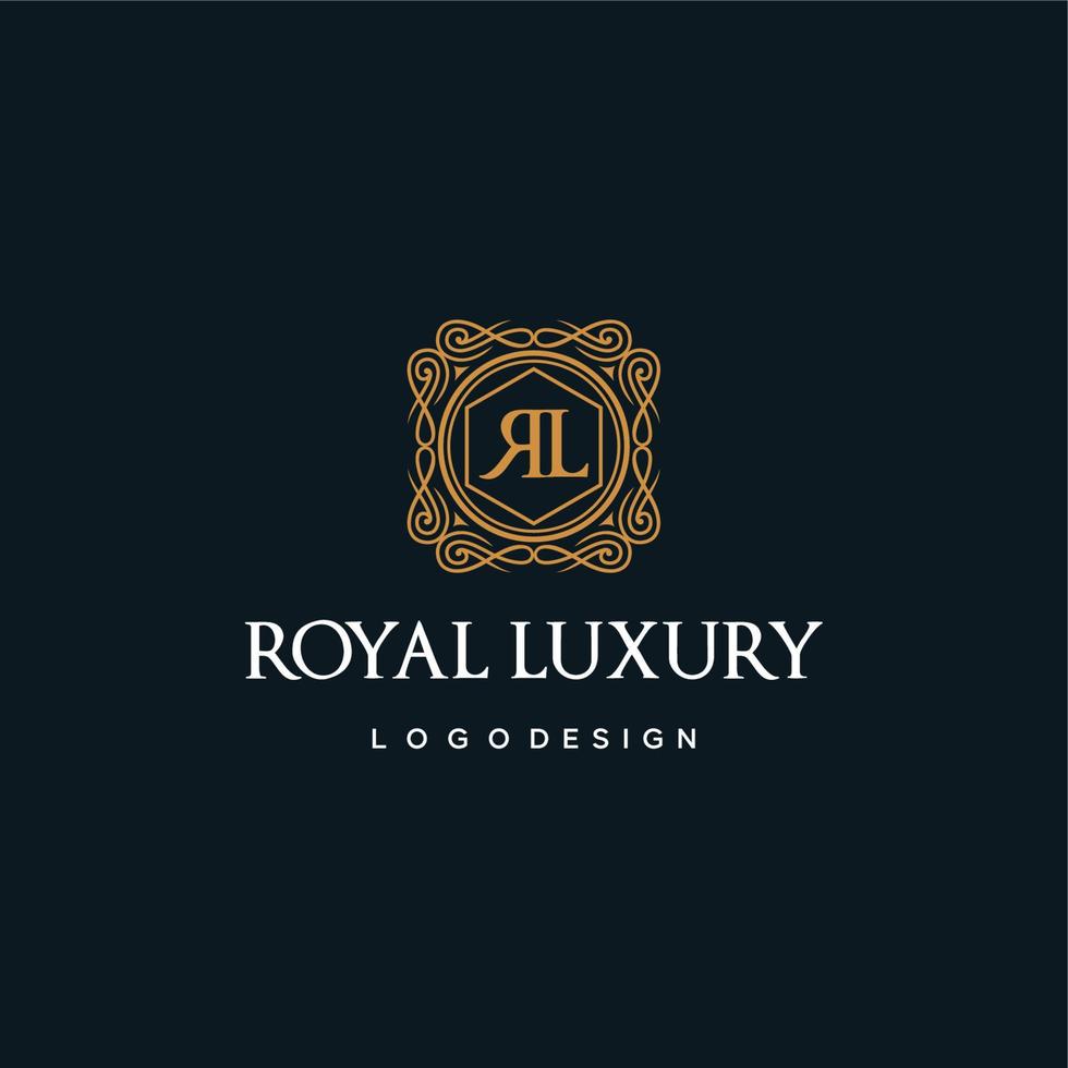 design elegante del logo con tema di lusso e colore oro vettore