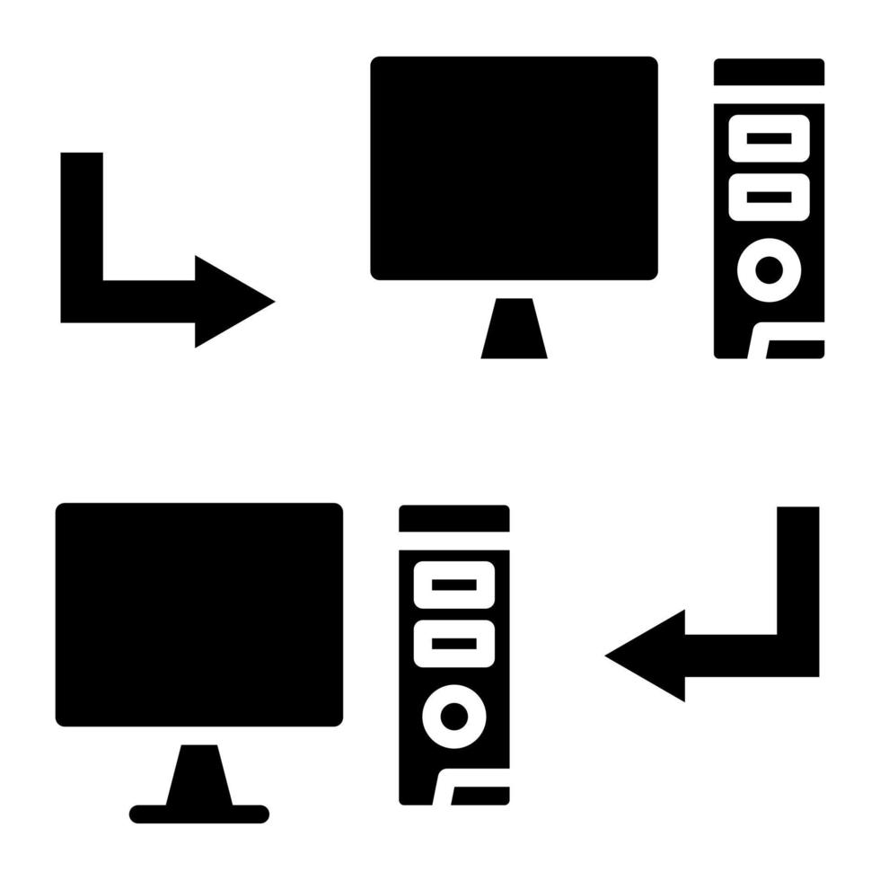 icona del glifo dei sistemi condivisi vettore