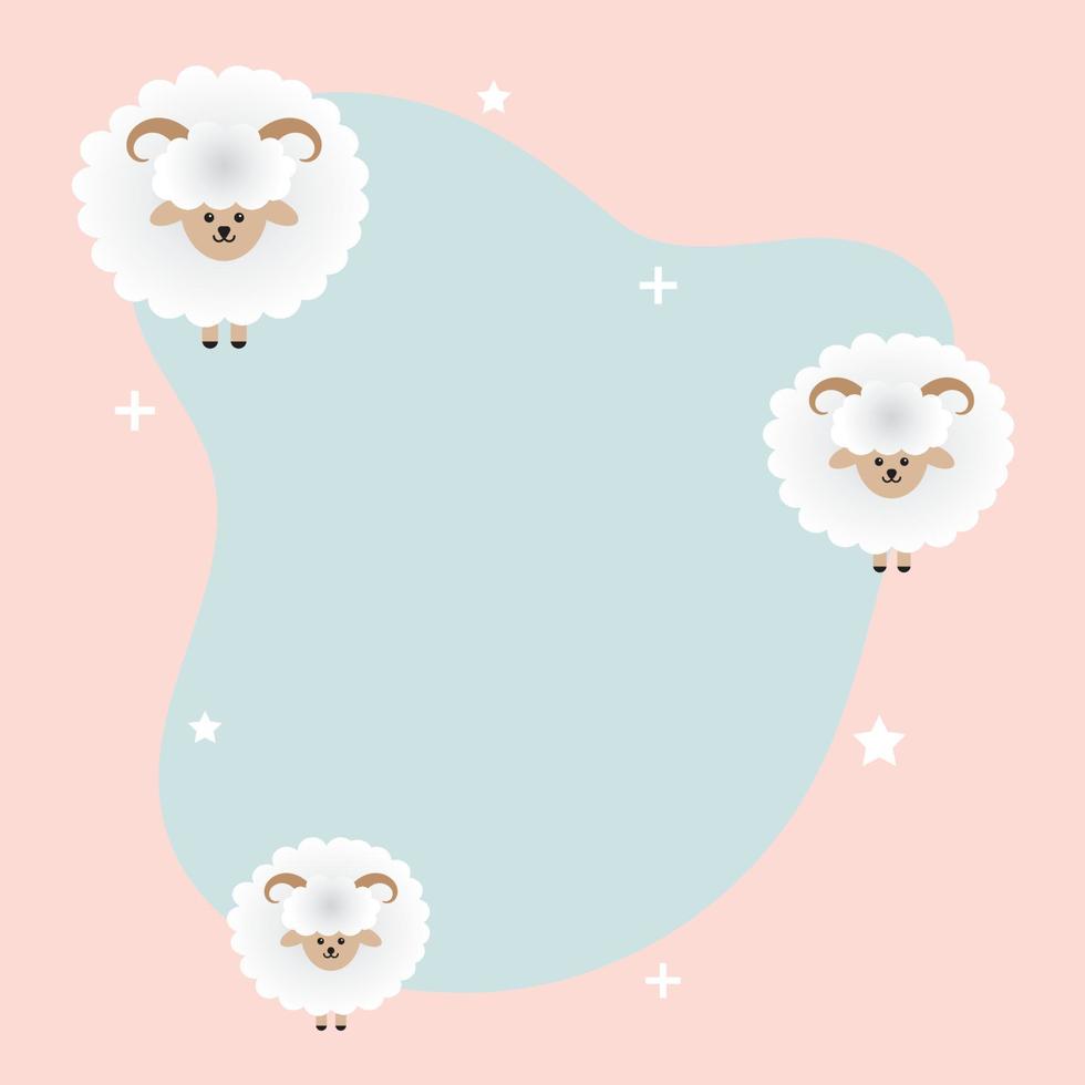 felice eid al adha illustrazione con le pecore vettore