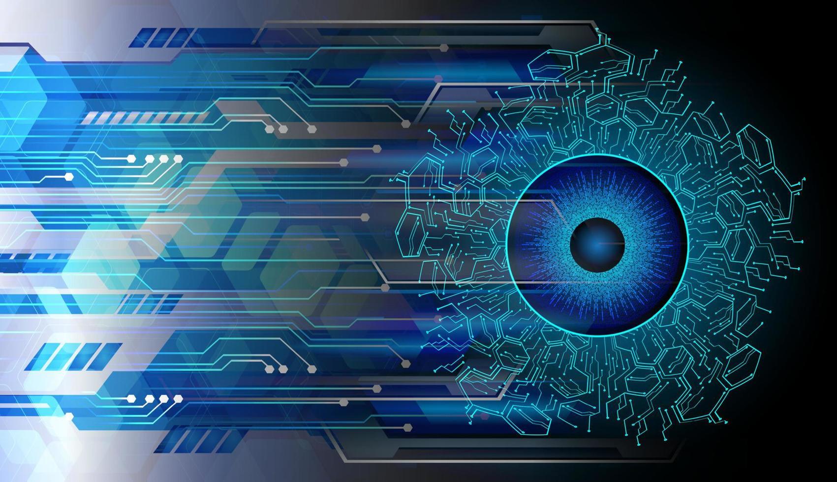fondo di concetto di tecnologia futura del circuito cyber degli occhi blu vettore