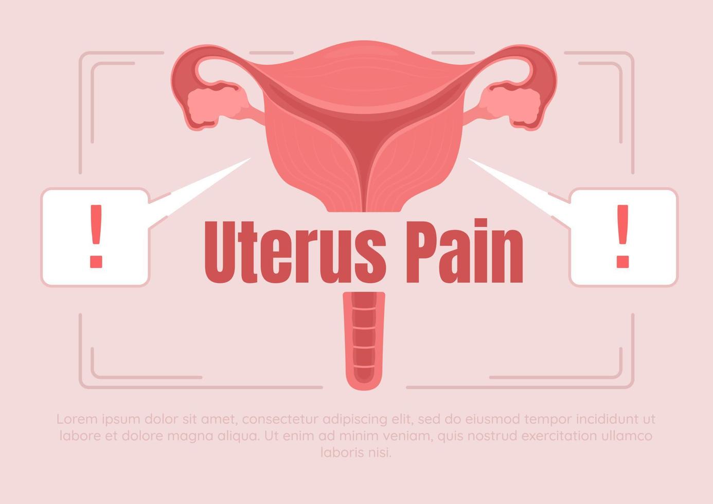 modello di banner vettoriale piatto dolore uterino