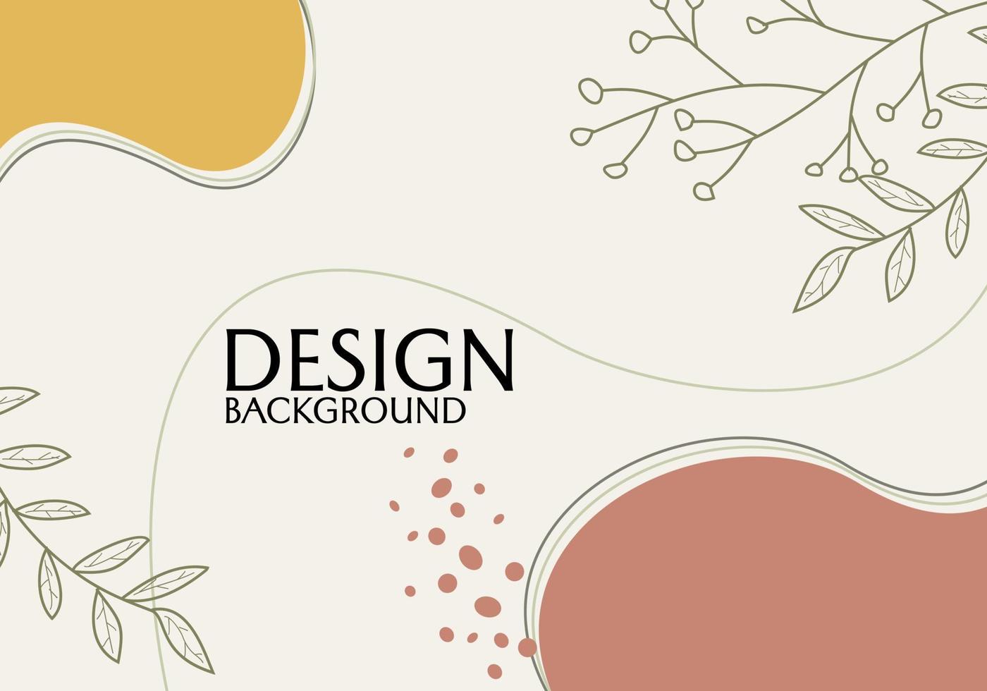 design astratto banner estetico con elementi foglia disegnati a mano. design del modello di primavera per catalogo, poster, copertina vettore