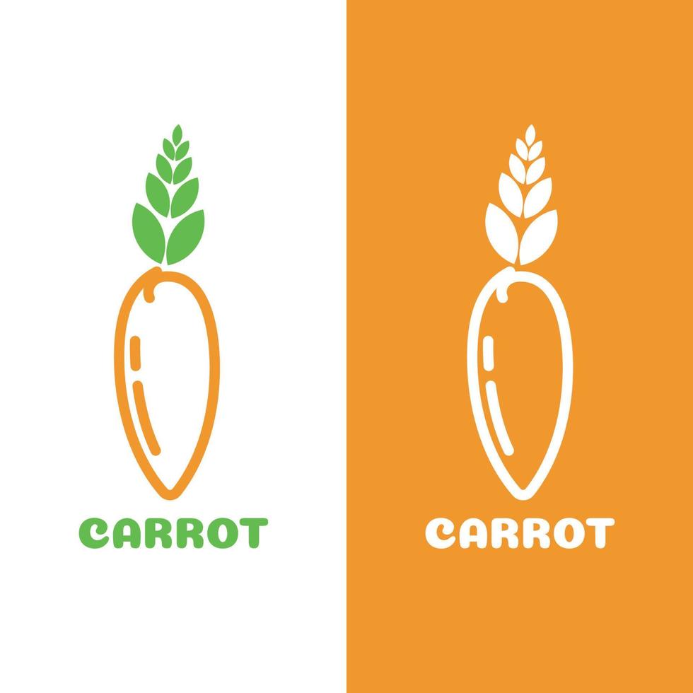 logo creativo carota piatto art vettore