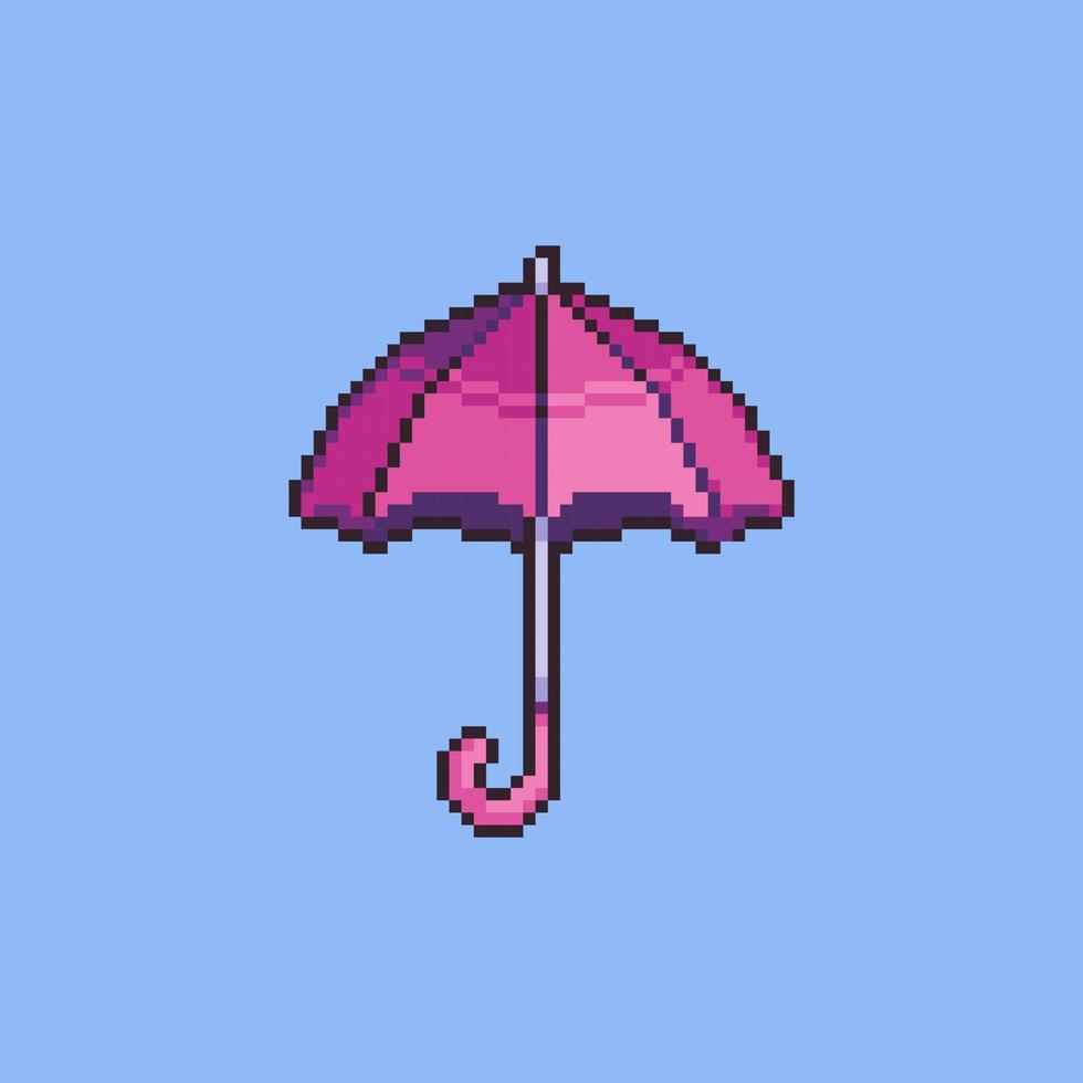 illustrazione vettoriale ombrello pixel art