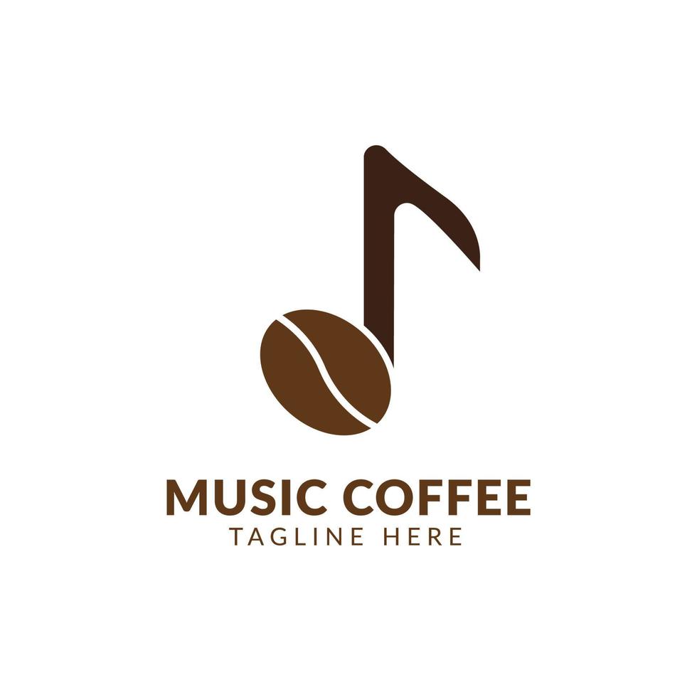 ispirazione per il design del logo della tazza di musica da caffè, tecnologia audio e simboli digitali, segni di cibo e bevande, illustrazione per il tuo bar caffetteria e ristorante vettore