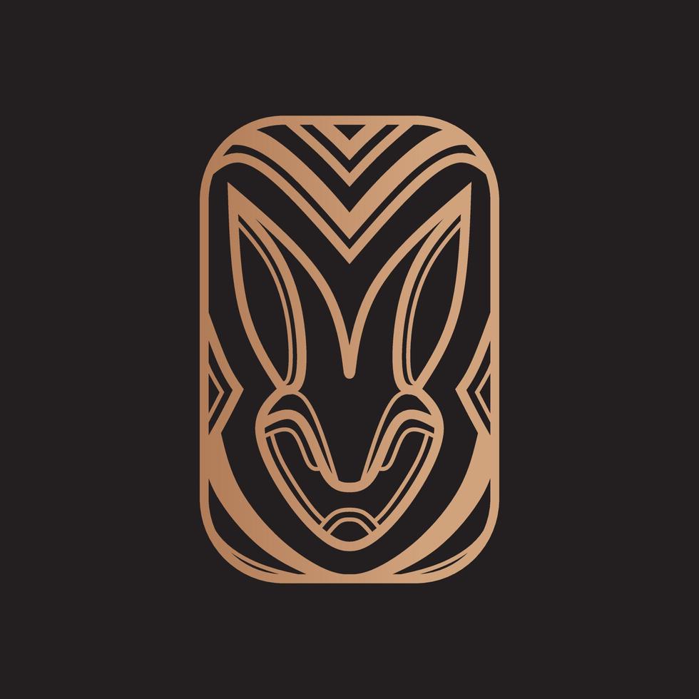 logo minimalista di coniglio. semplice disegno vettoriale animale.