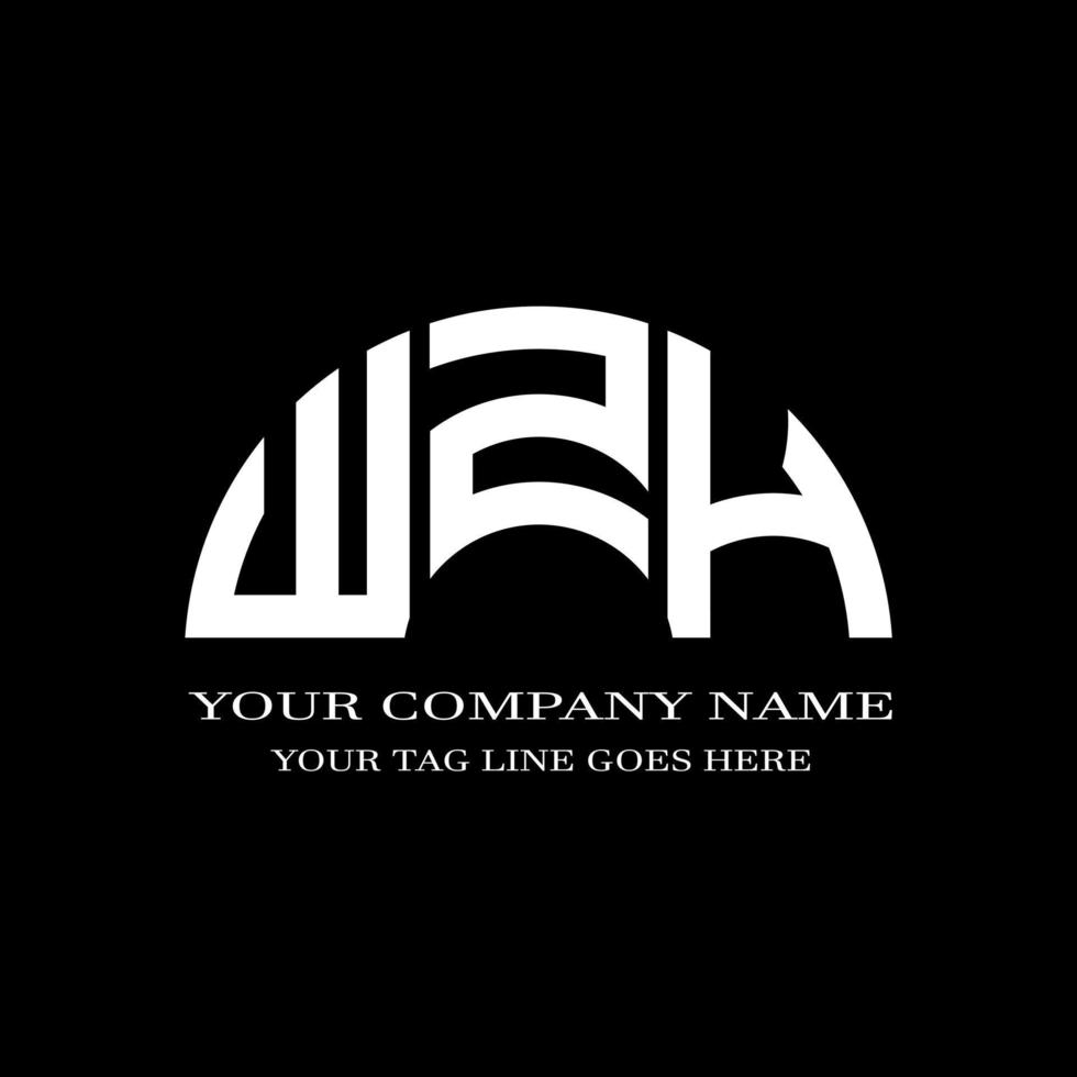 wzh lettera logo design creativo con grafica vettoriale