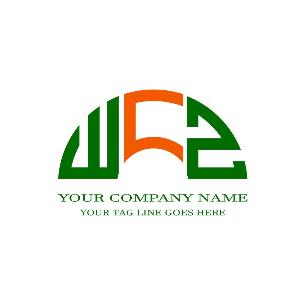 wcz lettera logo design creativo con grafica vettoriale