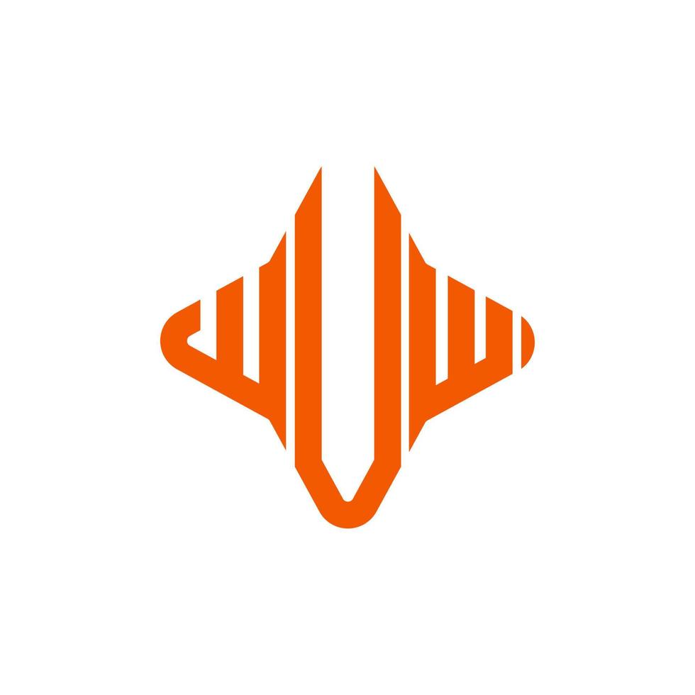 wuw lettera logo design creativo con grafica vettoriale
