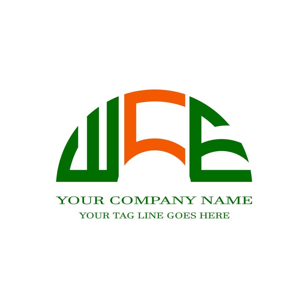 wce lettera logo design creativo con grafica vettoriale