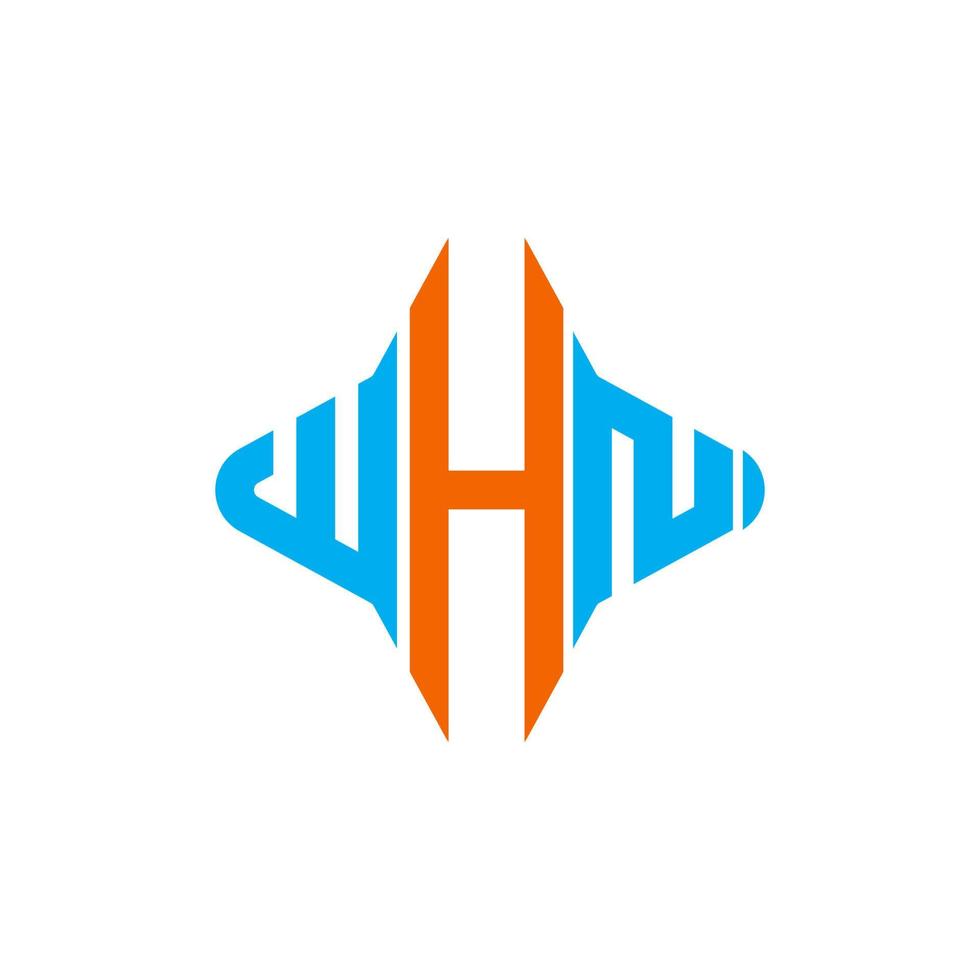 whn lettera logo design creativo con grafica vettoriale