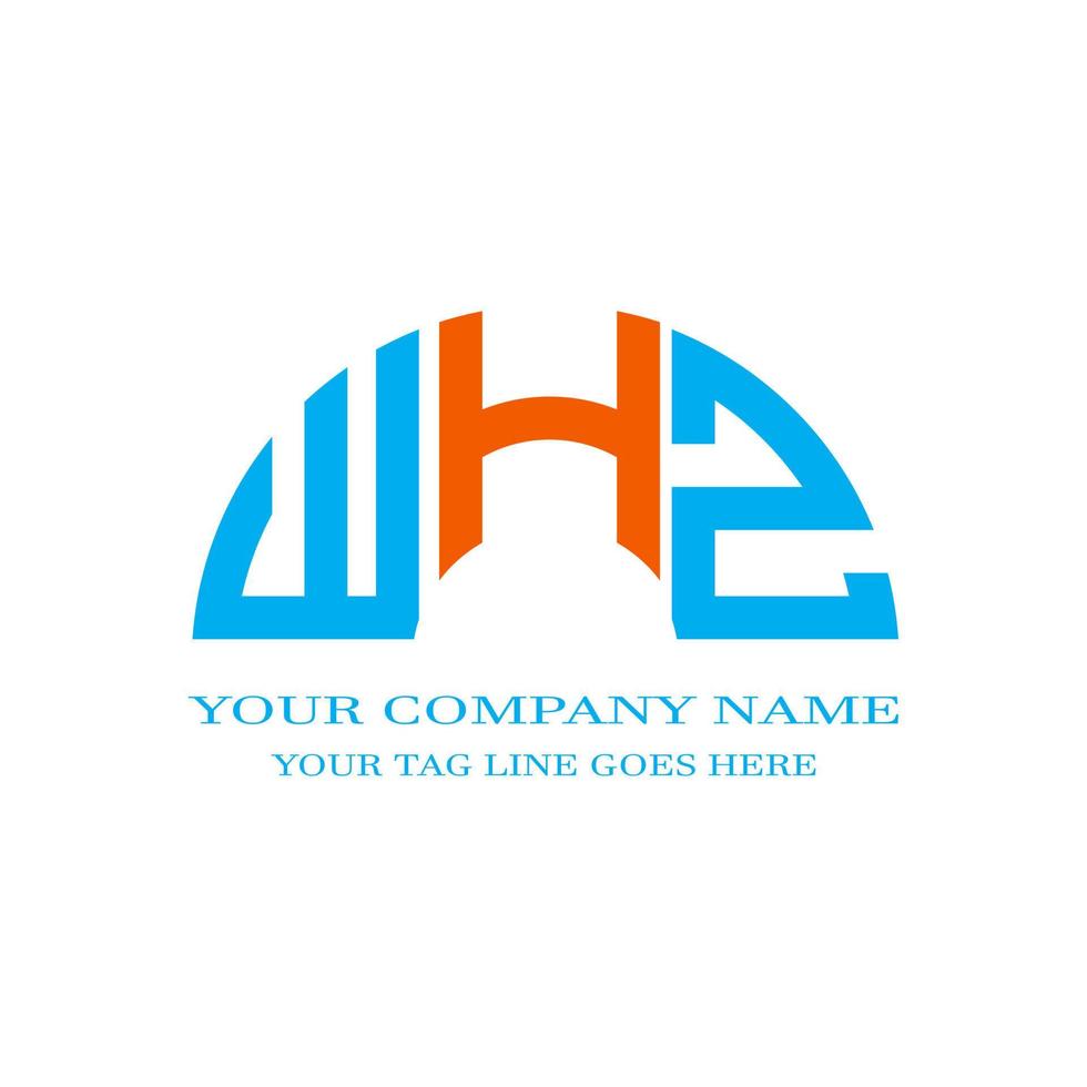 whz lettera logo design creativo con grafica vettoriale