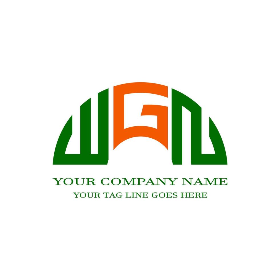 logo lettera wgn design creativo con grafica vettoriale