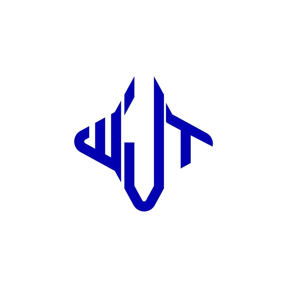 wjt lettera logo design creativo con grafica vettoriale