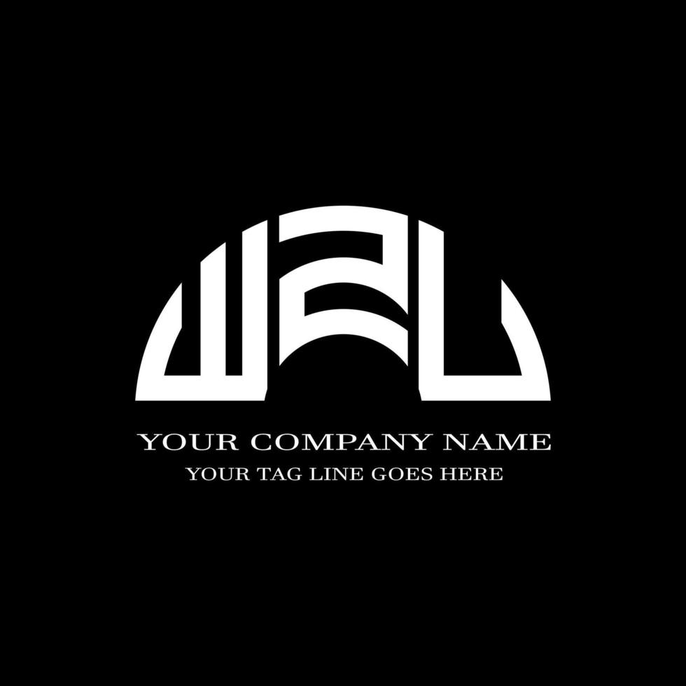 wzu lettera logo design creativo con grafica vettoriale