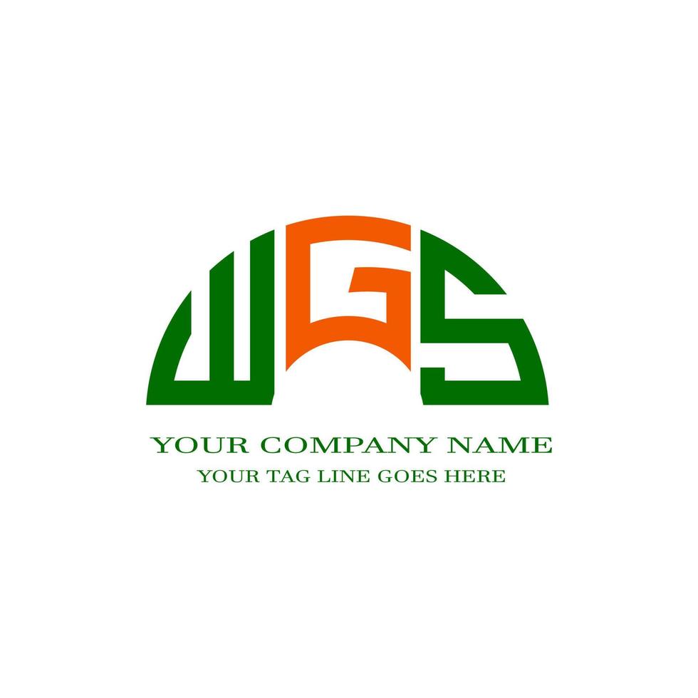 wgs lettera logo design creativo con grafica vettoriale
