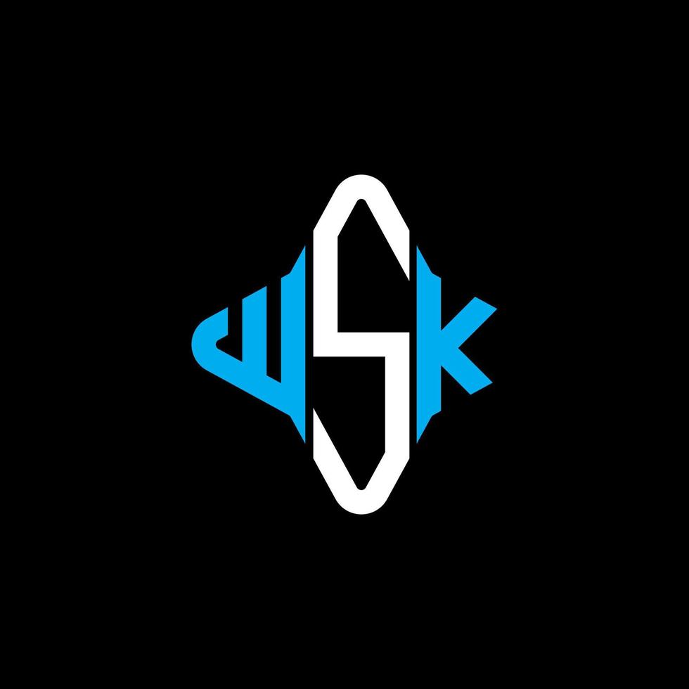 wsk lettera logo design creativo con grafica vettoriale