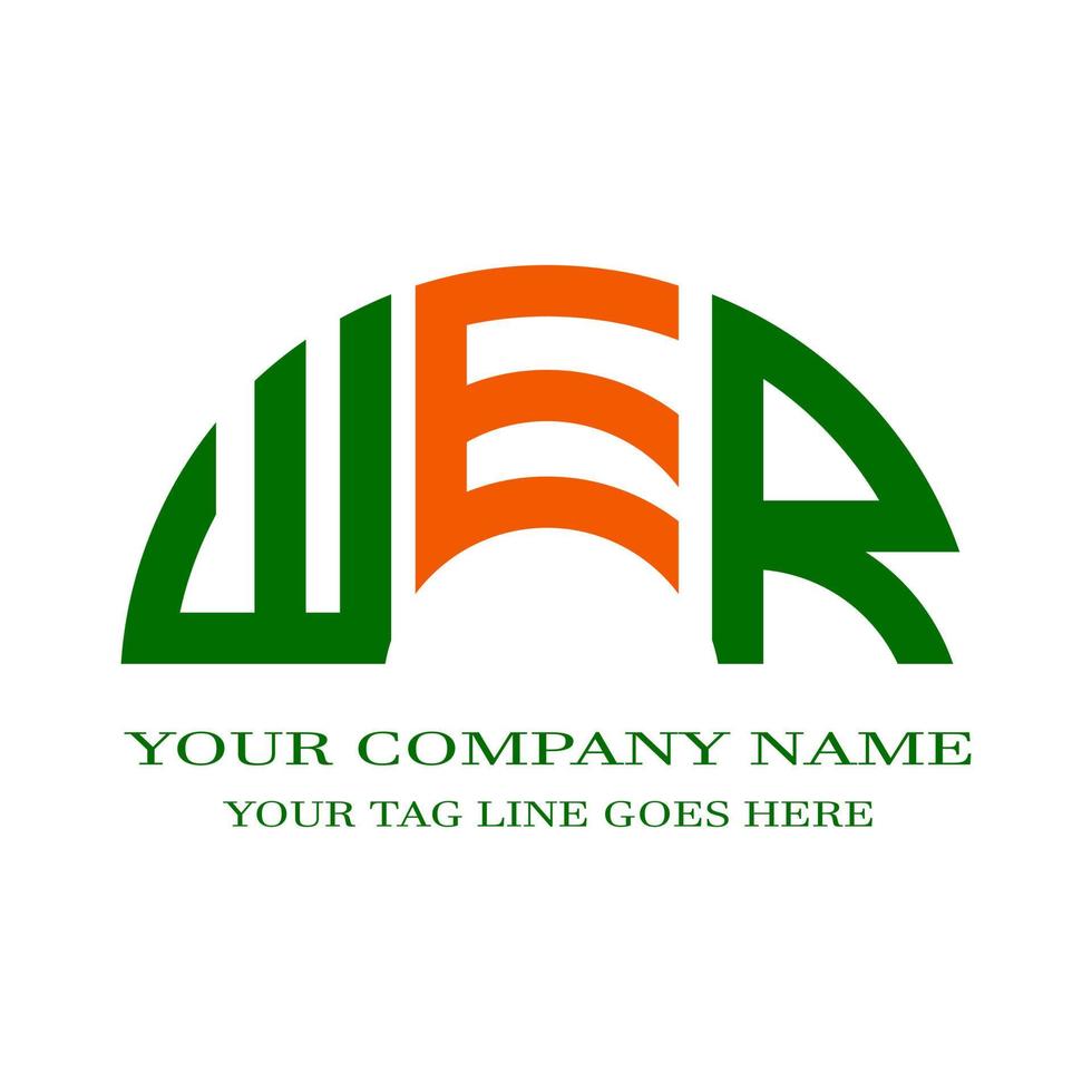 wer lettera logo design creativo con grafica vettoriale