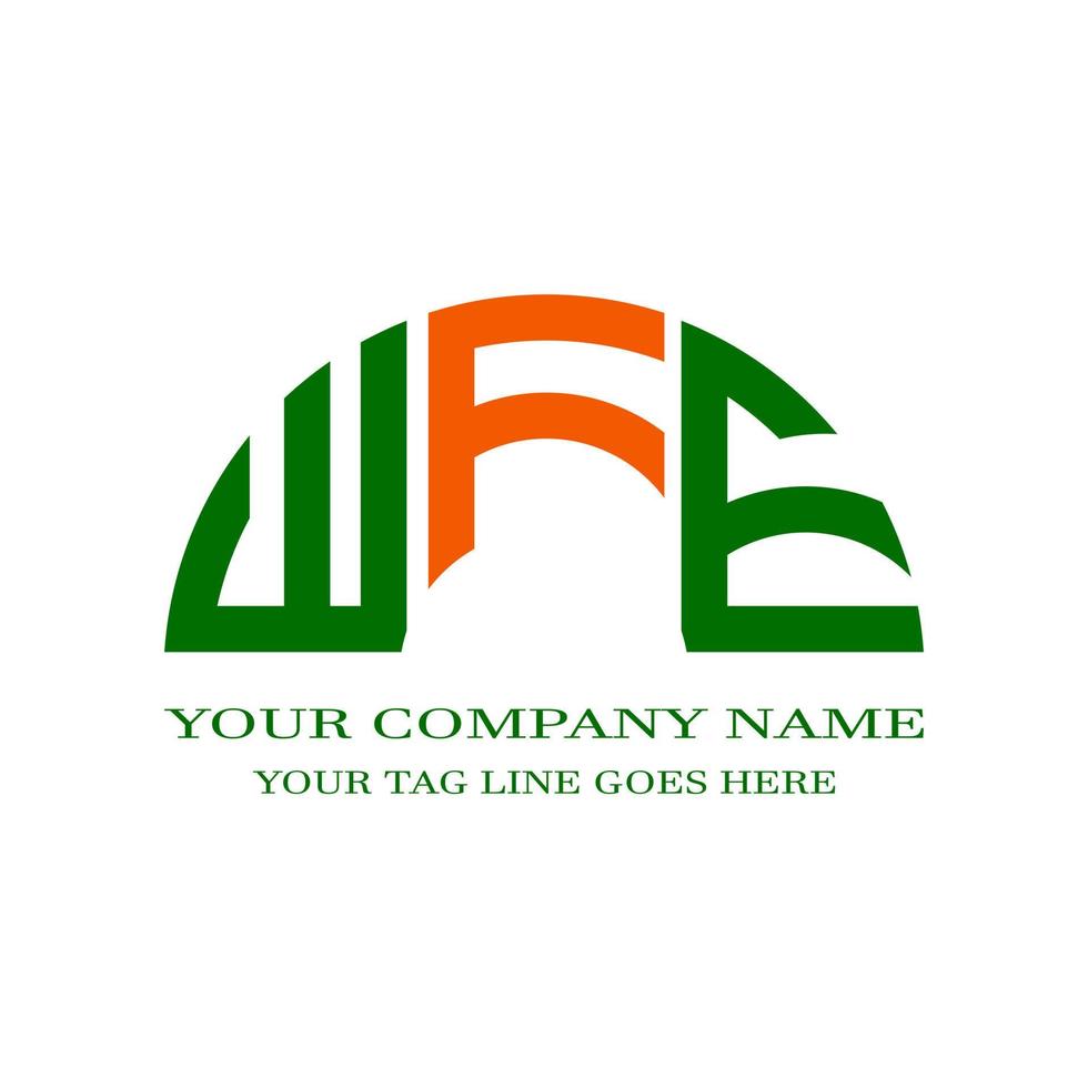 wfe lettera logo design creativo con grafica vettoriale