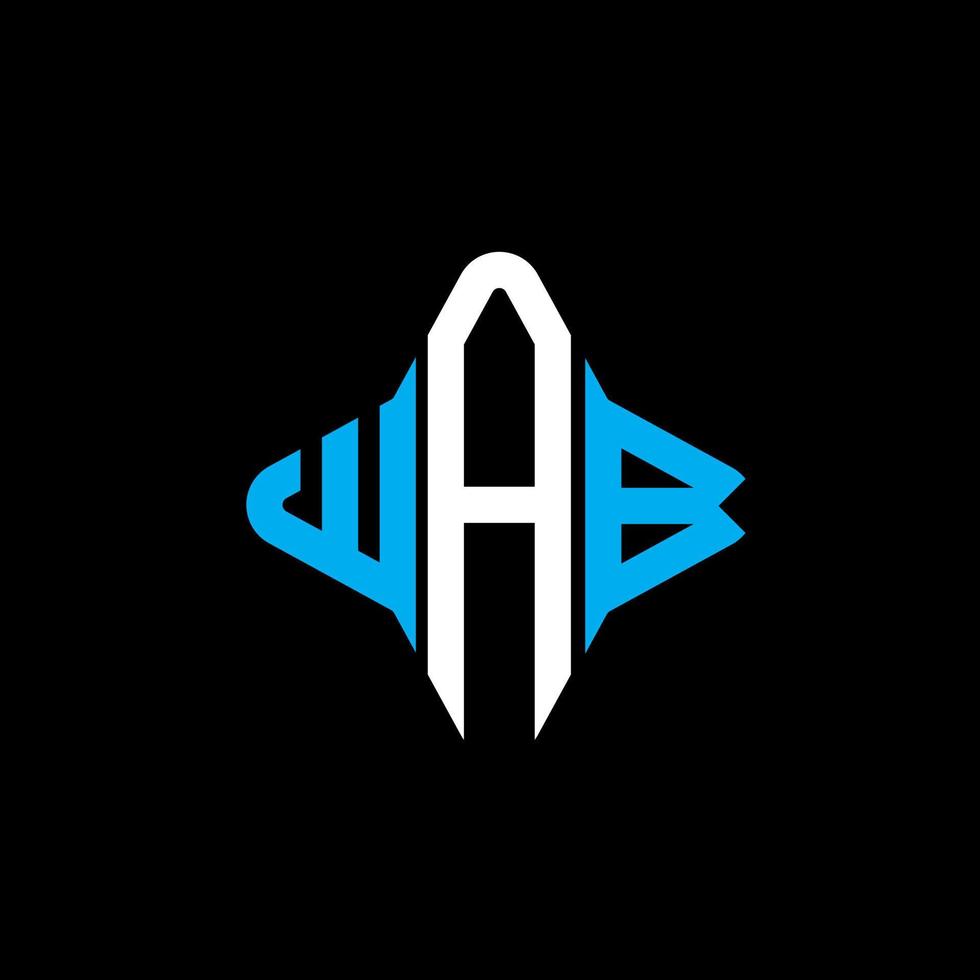 wab lettera logo design creativo con grafica vettoriale