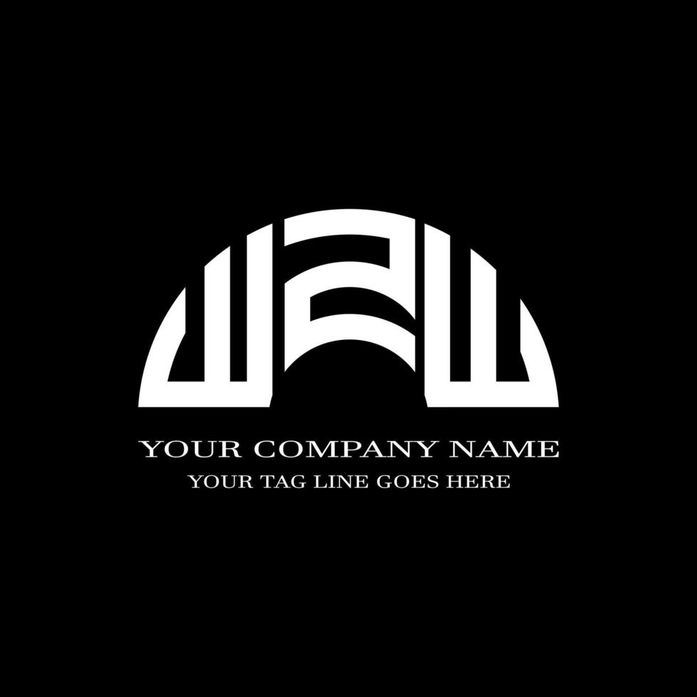 wzw lettera logo design creativo con grafica vettoriale