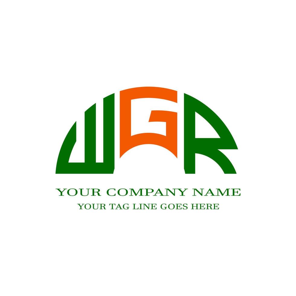 wgr lettera logo design creativo con grafica vettoriale