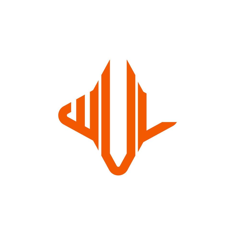 wul lettera logo design creativo con grafica vettoriale